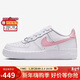 耐克NIKE女子大童休閑鞋 AIR FORCE 1 運動(dòng)鞋CT3839-115白/粉白 36