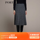 PORTS 寶姿秋冬新品女裝中長(cháng)百褶裙半裙LM9S056NFQ067 黑色格子 XS (2)