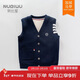 努比屋 兒童馬甲男孩秋季馬夾大童外穿背心男童春秋坎肩衣服 藏青色 130
