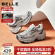 百麗（Belle）拼接撞色老爹鞋女商場(chǎng)同款增高厚底休閑鞋E4Q1DCM5 米色 37 (235mm)
