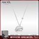 AWNL【李斯丹妮同款】小飛碟北歐M隕石項鏈女輕奢情人節禮物女朋友 項鏈銀色 【品牌禮盒】