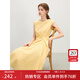 范思藍恩設計感收腰顯瘦連衣裙女夏季2025新款無(wú)袖中長(cháng)款裙子2300 布丁黃 L