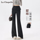 拉夏貝爾屁簾微喇褲女2026春季新款遮胯顯瘦時(shí)尚百搭假兩件西裝褲