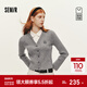 森馬（Semir）商場(chǎng)同款針織開(kāi)衫女冬季短款襯衫領(lǐng)假兩件2025新款毛衫 灰色調00322 M