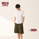 MUJI男式 天竺編織圓領(lǐng)短袖T恤 男士打底衫男款 男裝上衣 白色 XL (180/104A)
