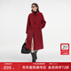 范思藍恩新中式盤(pán)扣結婚新年紅色雙面呢大衣女秋冬全羊毛呢外套14229 中國紅 S