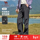 駱駝（CAMEL）加絨傘兵女褲寬松直筒戶(hù)外防潑水運動(dòng)褲 J25CA6L6017 幻影黑 L