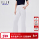ELLE ACTIVE顯瘦顯高微喇針織休閑褲運動(dòng)褲四季可穿女時(shí)尚百搭舒適透氣褲子 微喇款-白色 M