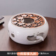 花沐禧暖茶陶瓷煮茶爐酒店餐廳必備半手工玲瓏花茶壺蠟燭加熱底座 縞羽白蘋(píng)果+梅花隔墊-【送燭托+蠟燭10枚】