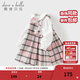 戴維貝拉（DAVE＆BELLA）春裝新款純棉兒童連衣裙女童格子裙學(xué)院風(fēng)女寶寶裙子小童公主裙 粉灰格【現貨】 120 cm（建議身高110-120cm）