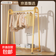 衣架落地臥室家用房間內衣帽架置物晾衣架簡(jiǎn)易桿式收納掛衣服架子 輕奢金-80*150【加粗加厚22管】