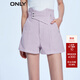 ONLY潮流休閑高腰闊腿A字短褲牛仔褲女|123243067 C35 薰衣草霜LAVENDER FROS S (160) R