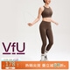 VFU躍跑褲高彈速干9分褲女高腰提臀瑜伽褲健身服套裝 烏木棕 XL