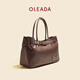 OLEADA燈塔托特包新款大容量通勤包時(shí)尚高級感手提單肩包女38婦女節禮物 黑色[可放14寸電腦]