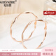 紀詩(shī)哲（GIEVSZHE）品牌耳圈耳環(huán)女簡(jiǎn)約百搭時(shí)尚圓圈耳釘耳情人節生日禮物送女友 玫瑰金色