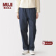 MUJI 女式 水洗 牛仔 錐形褲 女款 長(cháng)褲牛仔褲 26年春季 BE1VNA6S 深藏青色 M (160/66A)