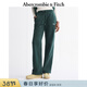 Abercrombie & Fitch美式LOGO保暖抓絨松緊腰直筒運動(dòng)衛褲25秋冬女裝147-5166 墨綠色 M (165/76A)