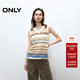 ONLY2025夏季新款彩虹條紋鏤空無(wú)袖V領(lǐng)背心針織衫女|12533H001 A03蘆筍綠色 L
