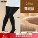 MsShe【加厚超柔絨】大碼女裝2025冬裝胖mm一體保暖加絨光腿褲襪 210g-黑色-適宜10-15℃（現貨） 均碼