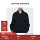 MUSINSA STANDARD【精英衣櫥】韓國25秋冬經(jīng)典翻領(lǐng)毛呢短外套 藏青色(NA) S