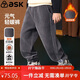 ASK JUNIOR兒童褲子男童女童冬保暖復古燈芯絨長(cháng)褲中大童運動(dòng)休閑褲深灰140
