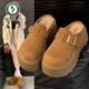 啄木鳥(niǎo)松糕厚底增高勃肯鞋女款包頭半拖鞋外穿2026新款春季百搭勃肯單鞋 駝色 37 (235mm)