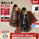 百麗（Belle）復古皮帶扣牛皮樂(lè )福鞋女2026春新商場(chǎng)同款厚底樂(lè )福鞋F2M1DAM6預售 黑色 36
