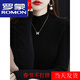 羅蒙（ROMON）25年秋冬新款羊毛衫女貼身保暖毛衣修身羊.絨內搭打底針織衫上衣 黑色 厚款 XL 建議115-130斤