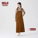 MUJI女式 木棉混 燈芯絨 背帶裙寬松直筒中長(cháng)款連衣裙 美拉德BE12CC3A 深棕色 L