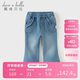 戴維貝拉（DAVE＆BELLA）兒童A類(lèi)加絨褲子女童秋冬牛仔長(cháng)褲女寶寶喇叭褲