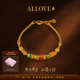 ALLOVE歐奈芙【五行福運有余】古法手工黃金手鏈女 足金999琺瑯生日禮物 凈金重約12.79g