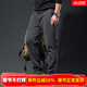 季言加絨衛褲男秋冬季加厚保暖寬松垂感抽繩直筒褲運動(dòng)休閑長(cháng)褲褲子潮 鐵灰色 XL