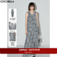 COCOBELLA禪意扎染印花紙片人背心裙通勤休閑無(wú)袖連衣裙FR0035 暈染灰 S