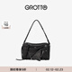 GROTTO個(gè)樂(lè )新款SoftCollar保齡球包單肩包小中號通勤斜挎包新年禮物 經(jīng)典黑S 亮銀