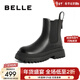 百麗（Belle）厚底煙筒靴女英倫風(fēng)切爾西靴X2G2DDD3 黑色-毛里 36 (230mm)