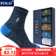 POLO襪子男加厚彩色中筒襪 秋冬棉厚款柔軟保暖御寒吸汗舒適男襪 五色五雙【型號2859】 5雙 39-45碼鞋合適
