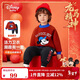 迪士尼寶寶（Disney Baby）童裝兒童加絨套裝男女童衛衣褲中小童冬季半高領(lǐng)保暖套 紅色 110