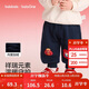 巴拉巴拉童裝兒童加絨長(cháng)褲男童女童紅色新年拜年服福氣保暖童褲