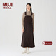MUJI女式 燈芯絨 背帶裙中長(cháng)款連衣裙半身裙女秋款裙子美拉德BE10CC3A 深棕色 S （155/62A）