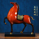 馬到成功全銅唐馬擺件客廳辦公室高端大氣大漆工藝品喬遷開(kāi)業(yè)禮物 中號+底座《馬到成功》30*13*31