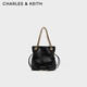 CHARLES&KEITH柔軟抽繩簡(jiǎn)約鏈條福袋包單肩斜挎包包女包女神節禮物CK2-80151536