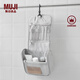 MUJI 聚酯纖維 可吊掛式洗臉用具盒 化妝包旅行便攜洗漱包 淺灰色 寬16*長(cháng)19*厚度6cm
