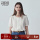 Teenie Weenie小熊夏季清新學(xué)院甜美娃娃衫泡泡袖短袖襯衫通勤女裝 白色 S (160)