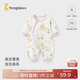 童泰（TONGTAI）嬰兒連體衣春秋季純棉寶寶衣服新生兒偏開(kāi)哈衣爬服睡衣黃色73cm