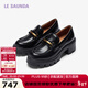 萊爾斯丹2025百搭厚底真皮學(xué)院風(fēng)復古樂(lè )福單鞋女6T72501 松露黑色-BKL 38
