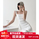GARNUO白色吊帶連衣裙子女夏季法式小個(gè)子高級感收腰顯瘦氣質(zhì)小白裙長(cháng)裙 白色無(wú)袖 XS 【80-100斤】