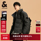 杰克·瓊斯（JACK&JONES）25年冬季新款男裝羽絨服男士潮流老花滿(mǎn)印短款保暖立領(lǐng)鴨絨服外套 E44黑砂色 M 175