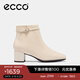 愛(ài)步（ECCO）靴子女 冬季切爾西靴羊皮中跟厚底方頭女靴 型塑290983 石灰色29098301378 37