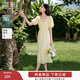 香影法式方領(lǐng)天絲連衣裙女2025夏裝新款萊賽爾歐若風(fēng)收腰黃色裙子 透明黃 S 155/80A/85-95斤