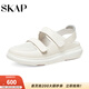 圣伽步（SKAP）涼鞋女士夏季透氣包頭軟底沙灘鞋 白色 36